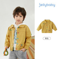 JELLYBABY男童外套春秋男宝宝开衫男孩酷帅上衣 黄色 90cm