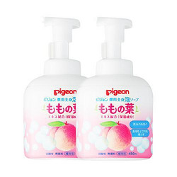 Pigeon 贝亲 婴儿桃叶精华洗发沐浴露2合1泡沫型 450ml*2