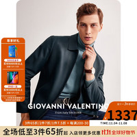 卓凡尼·华伦天奴 GIOVANNI VALENTINO 卓凡尼·卓凡尼·华伦天奴 GIOVANNI VALENTINO(GIOVANNI )休闲男士真皮皮衣外套男款绵羊皮翻领夹克 深蓝 L(175/92A)