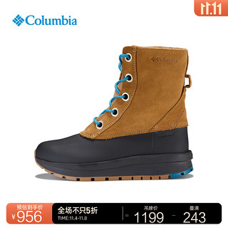 哥伦比亚 户外女子防水银点保暖雪地靴BL7579 286棕色/黑色 37(23cm)