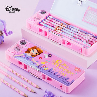 迪士尼（Disney） 小笔盒 3层大容量文具盒 甜美多功能铅笔盒 冰雪奇缘系列 P88103 多功能冰雪粉