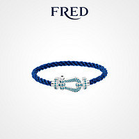 FRED 斐登 FORCE 10系列 0B0173-6B0232 几何18K白金宝石手绳 14cm 靛蓝色