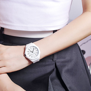 Armani Exchange 阿玛尼（ARMANI EXCHANGE）手表女士 经典白色表带石英欧美腕表 送女生AX4602