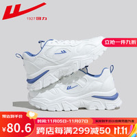回力（Warrior）男女鞋厚底增高舒适老爹鞋女运动跑步鞋子女网面透气休闲鞋 白蓝/0392【女款】 35