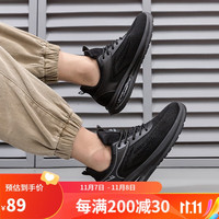WARRIOR 回力 男鞋运动鞋气垫跑步鞋子男休闲透气网面鞋KGHF531YD 黑色 42