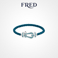 FRED 斐登 FORCE 10系列 0B0173-6B1177 几何18K白金宝石手绳 15cm 蓝色