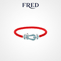 FRED 斐登 FORCE 10系列 0B0173-6B0156 几何18K白金宝石手绳 18cm 红色