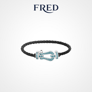 FRED 斐登 FORCE 10系列 0B0173-6B0275 几何18K白金宝石手绳 15cm 黑色