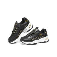 SKECHERS 斯凯奇 老爹鞋女休闲时尚鞋子减震增高运动鞋子潮流熊猫鞋 896069-BKGD 黑色