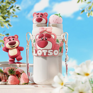 摩登主妇 迪士尼草莓熊保温杯儿童2023新款吸管水杯女生杯子