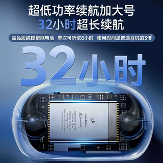 aigo 爱国者 不入耳气传导蓝牙耳机2023超长续航无线运动夹耳式通用