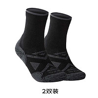CRISPI隐者山之道 IAU-23035 羊毛徒步袜（2双装） 黑灰色 M（2双装）