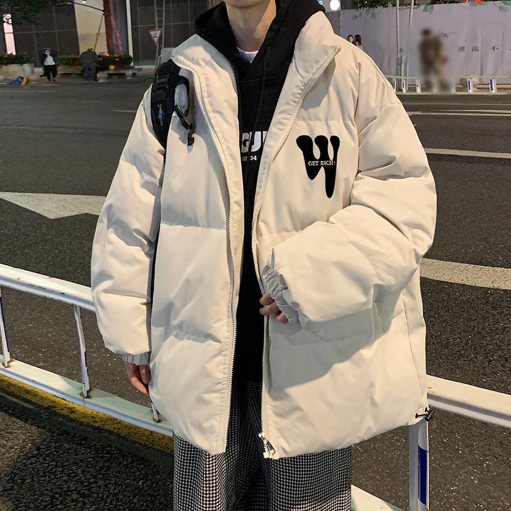 白鸭绒轻薄羽绒服男冬季潮牌短款棉服青少年冬装棉衣外套大码国潮