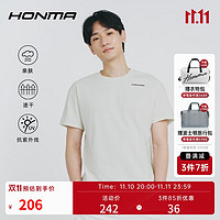 HONMA 【都市机能】运动高尔夫服饰男子短袖T恤时尚休闲圆领运动上衣 漂白 L