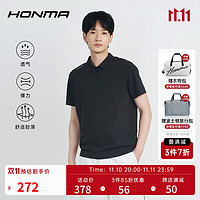 HONMA 【都市机能】高尔夫服饰男士短袖POLO衫运动上衣 黑色 XXL