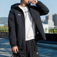 安德玛 UNDERARMOUR)棉服男 冬季新款户外连帽运动服防寒保暖休闲棉袄厚外套时尚棉衣