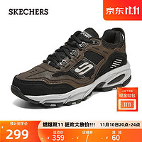 斯凯奇（Skechers）复古老爹鞋男运动跑步鞋网面黑色机械老爹鞋237067 棕色/黑色/BRBK 39