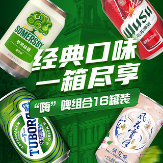 TUBORG 乐堡 乌苏/夏日纷/风花雪月330ml*16罐组合装非原箱