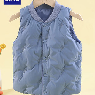 罗蒙儿童羽绒服马甲秋冬季男女童坎肩轻薄婴幼儿背心内胆小童外穿 藏青 120cm