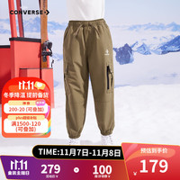 Converse匡威儿童装男女童加绒工装长裤儿童加厚裤子 灰橄榄绿 130/56