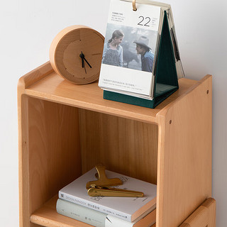 原始原素实木边柜边架置物架北欧现代简约榉木书架小户型储物柜-低款