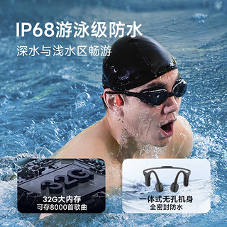 墨觉（MOJAWA）Run Plus 骨传导蓝牙耳机运动无线耳骨传导耳机跑步骑行游泳8级防水32G内存 瀚海蓝