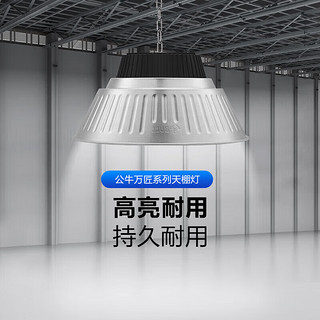 公牛（BULL）亮工矿灯led厂房灯工厂吊灯工业车间照明灯50W100W仓库灯 100W【白光】照明约100平方左右