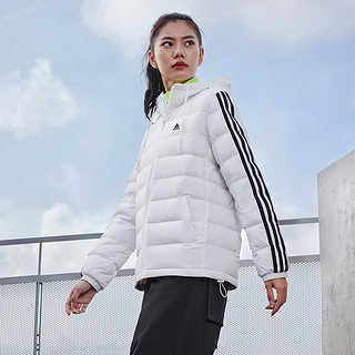 adidas阿迪达斯轻运动女装冬季运动保暖连帽鸭绒羽绒服IK2375 白色 A2XL