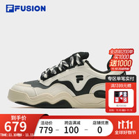 斐乐(FILA)FUSION斐乐潮牌女鞋KICK专业滑板鞋波浪底板鞋 黑/奶白-BG 36.5