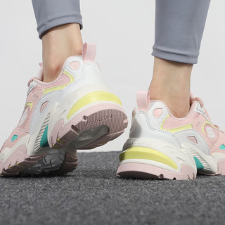 斯凯奇（Skechers）女鞋子 老爹鞋厚底增高运动休闲鞋潮流时尚二代机甲鞋 PKMT-粉红色/多彩色 39