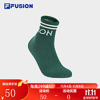 FILA FUSION斐乐潮牌款中腰袜时尚运动袜中筒袜 墨绿色-GN M