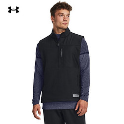 UNDER ARMOUR 安德瑪 UNDERARMOUR）秋冬男子抓絨戶外運動休閑馬甲1379918 黑色001 XL