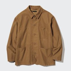 优衣库 男装 休闲棉质茄克(工装风夹克长袖外套宽松新品) 459588