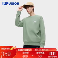 斐乐(FILA) FUSION潮牌款针织套头衫时尚加绒卫衣 岩灰绿-TQ【加绒款】 185/104A/XXL