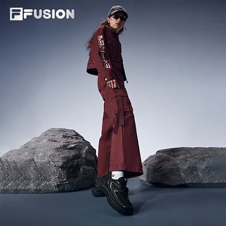 FILA FUSION斐乐潮牌BUZZARD女鞋未来潮鞋2023冬老爹鞋休闲鞋 黑-BA 37.5