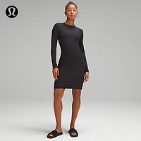 lululemon丨Ribbed 女士罗纹长袖连衣裙 LW1EHBS 黑色 6