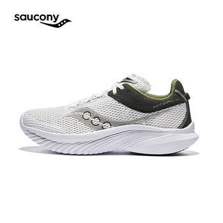 saucony 索康尼 Kinvara菁华14男跑鞋秋季减震中考体测轻量运动鞋子 白绿34 42.5