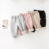 戴维贝拉男童加绒裤女童运动裤儿童裤子男宝宝秋冬长裤小童休闲裤