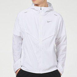 NIKE 耐克 外套男装跑步训练运动服连帽白色夹克CZ9071-100