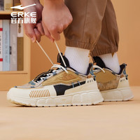 鸿星尔克（ERKE）男鞋休闲运动鞋秋防滑减震厚底复古时尚鞋百搭潮流男士鞋子男 灰绿玉色/棉花白 42