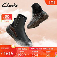 Clarks其乐轻动系列女鞋时尚复古潮流舒适拉链平跟及踝靴袜靴 黑色 261747274 35.5