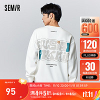 Semir 森马 元素图案时尚休闲宽松圆领套头上衣