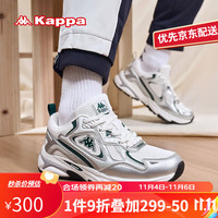 KAPPA卡帕网面运动鞋男鞋百搭潮鞋男士透气休闲老爹鞋子男 蒸汽灰/鹭羽白 39