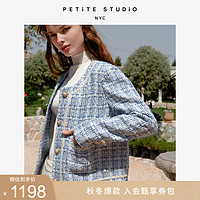 Petite Studio NYC  Kennedy兰铃格纹法式复古小香风外套