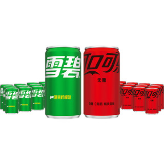 88VIP：可口可乐 无糖碳酸饮料200ml*12罐+雪碧有汽200ml*12罐