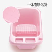 BUDSIA 韩国儿童洗澡桶浴盆小孩宝宝浴桶泡澡桶洗澡盆沐浴桶可坐