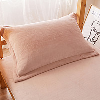 纱雅 牛奶珊瑚绒枕套一对装48x74cm加厚毛绒枕头套单个枕芯内胆套冬季2