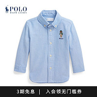 Polo Ralph Lauren 拉夫劳伦婴童 23年秋Polo小熊棉牛津布衬衫RL40727 400-蓝色 9M