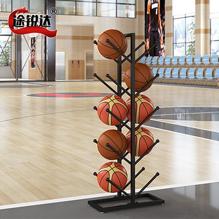 途锐达 蓝球架 室内篮球框成人篮球足球收纳架 双面5层黑色 可放10个球