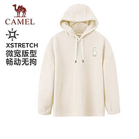 88VIP：CAMEL 骆驼 刺绣可爱兔子连帽套头卫衣女2023秋冬季新款休闲宽松保暖上衣